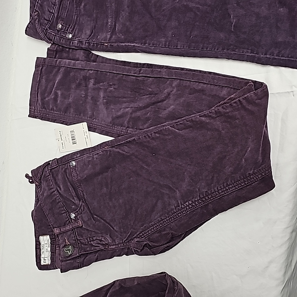 Free People Corduroy Pants Plum Women skinny low rise fit
